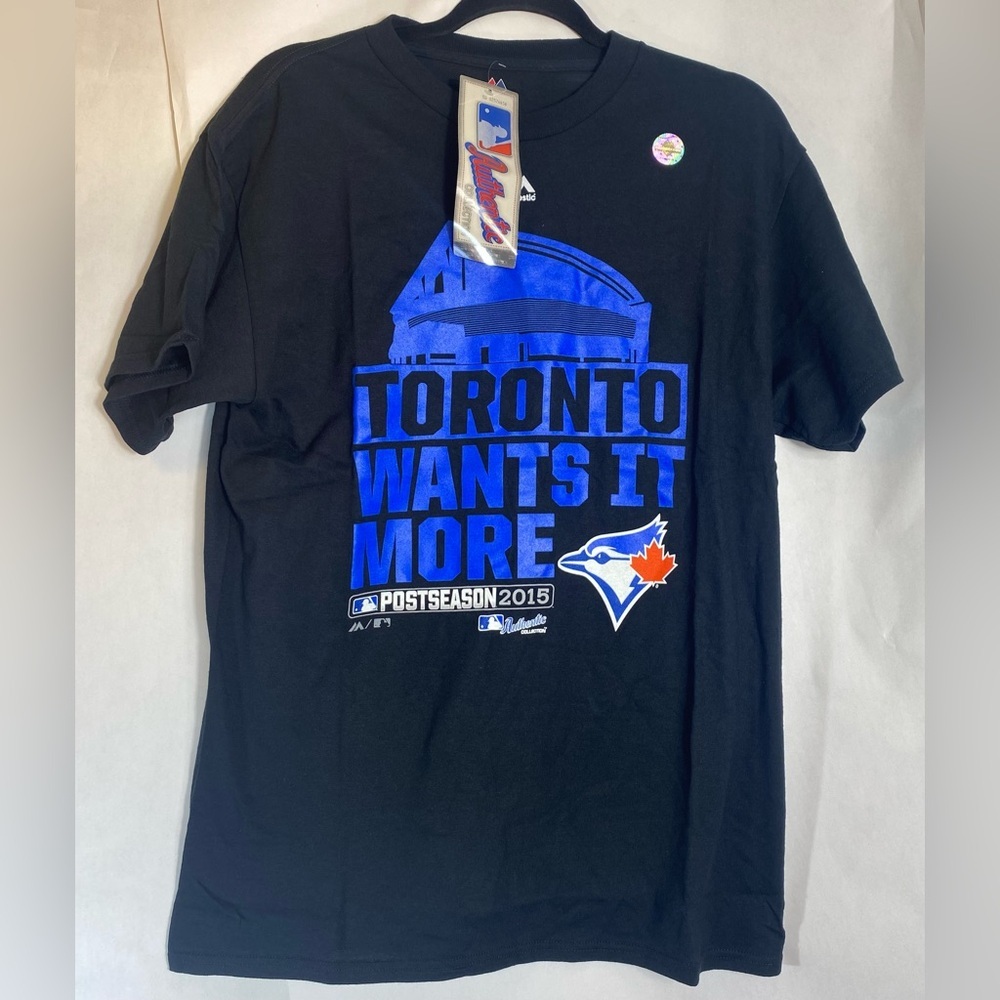 2015 Post Season Blue Jays Majestic Toronto Wants It More MLB Shirt Size‎ Medium